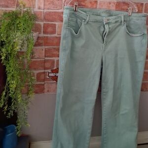 Chico's Green Straight Leg Jeans with Relaxed Fit